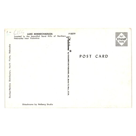 Lake Minnechaduza Sand Hills Nebraska Scenic Vintage Postcard Valentine View - Picture 2 of 2